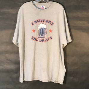 I Support The Draft Beer Mug Gray Short Sleeve Workout Training Tee T Shirt XXL